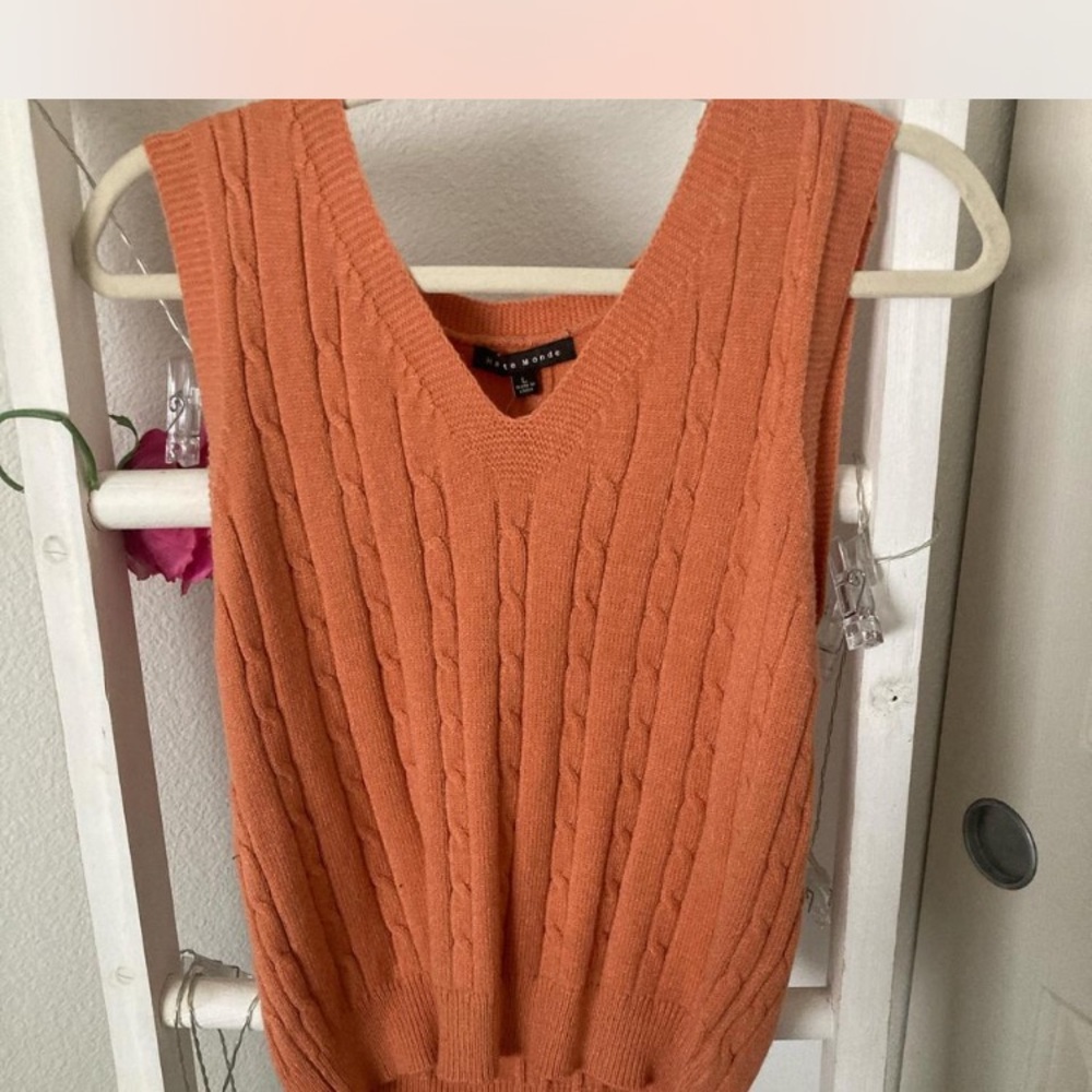 Sunset orange sweater vest